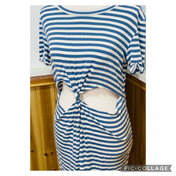 Pac Sun LA Hearts Blue and White Cut Out Dress Size Large - Picture 3 of 5